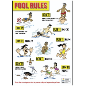 Pool Rules Poster - No Dive Version