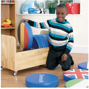 Children of the World European Flag Cushion Sets with Storage Trolleys