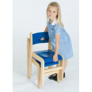 Eco-Tech1 Wooden Classroom Chairs - Blue - Pack of 2