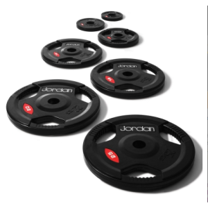 Jordon Olympic Black Rubber Discs with Hand Grip