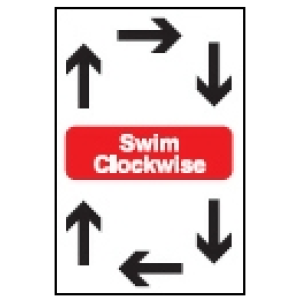 Swim Clockwise Sign - Directive Signs and Posters