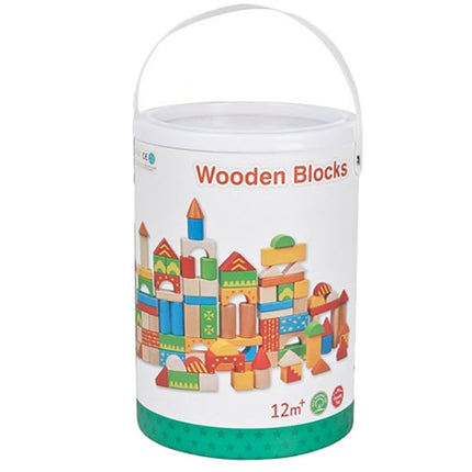 Natural Wooden Blocks, 100pcs