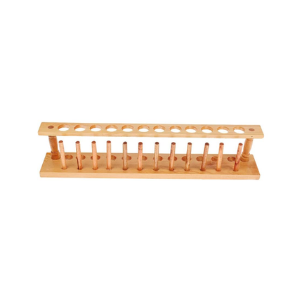 12 Holes Wooden Test Tube Rack with Stand Sticks