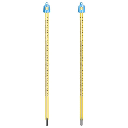 Set of 2 Lab-grade Graduated Glass Mercury Thermometer with Protective Case