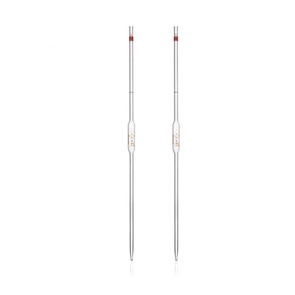 Pack of 2 Heavy Duty Borosilicate Graduated Glass Bulb 1ml Volumetric Pipette Capacity