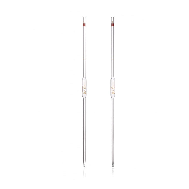 Pack of 2 Heavy Duty Borosilicate Graduated Glass Bulb 1ml Volumetric Pipette Capacity