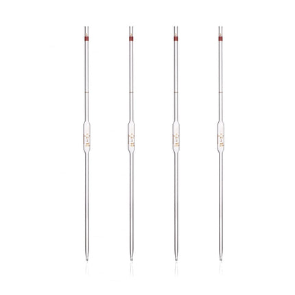 Pack of 4 Heavy Duty Borosilicate Graduated Glass Bulb 2ml Volumetric Pipette Capacity