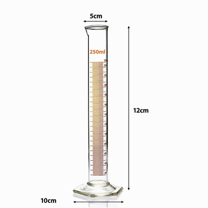 Heavy Duty Glass Graduated Cylinder 250ml