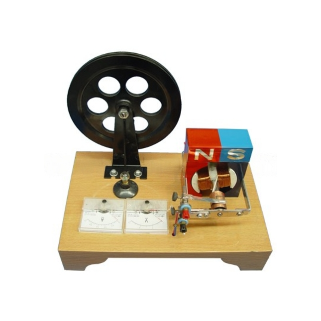 AC DC Dynamo Model with Ammeter, voltmeter & Bulb