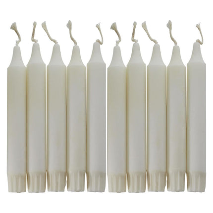 Pack of 10 Stearin Candle Chandelier Unscented Sticks, 19cm Length, 5 Hour Burn Time