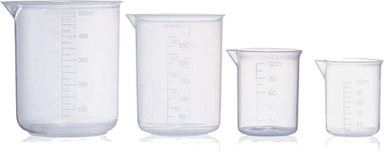 Pack of 8 Heavy Duty High Grade Graduated Plastic Beaker