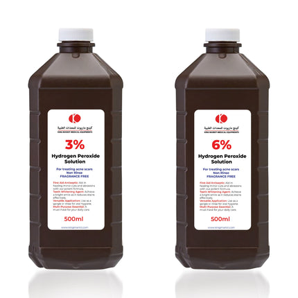 Hydrogen Peroxide Solutions: 3%, 6%, 12%, and 30% Variants | For Acne Scar Treatment, Disinfection, and Cleaning Needs