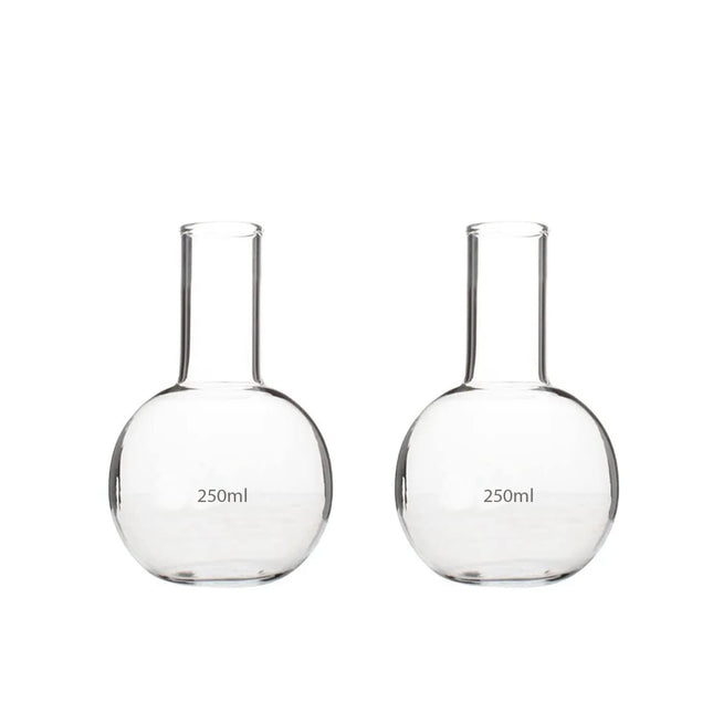 Set of 2 Heavy Duty Round Bottom Flask| 100ml, 250ml | Long Neck Boiling Flask