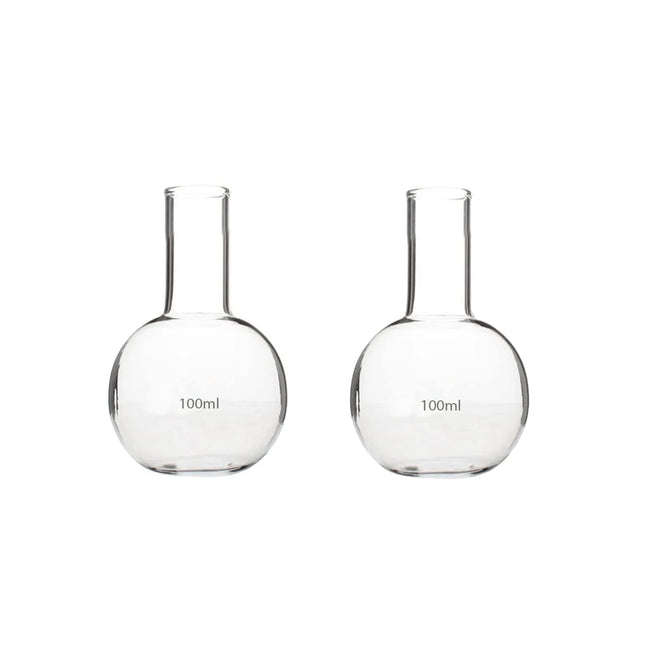 Set of 2 Heavy Duty Round Bottom Flask| 100ml, 250ml | Long Neck Boiling Flask