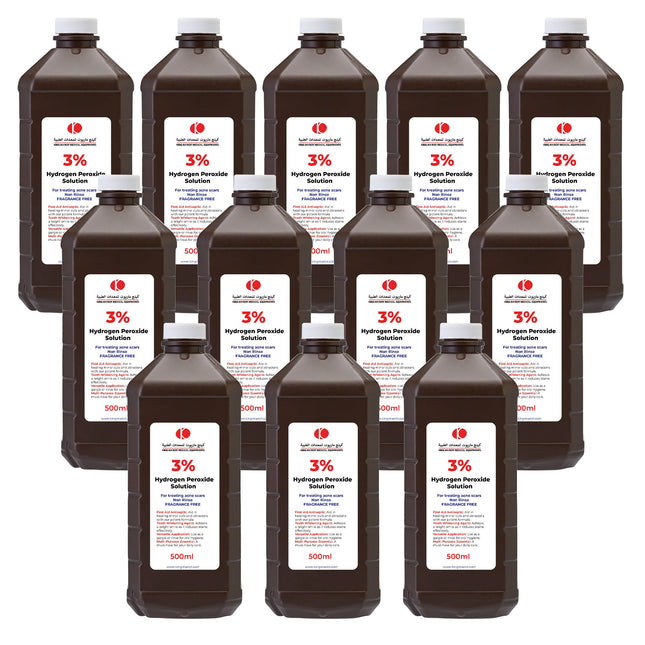 12 Pcs | Hydrogen Peroxide 3% USP | First Aid Antiseptic | Fragrance Free | Safely Packaged