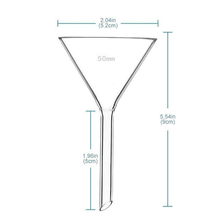 Set of 4 Heavy-Duty Borosilicate Glass Funnels - 50mm x 50mm  Diameter