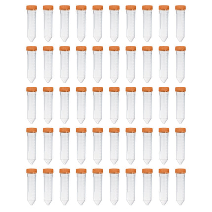 50pcs Conical Plastic Centrifuge Test Tubes 50ml | PP Material