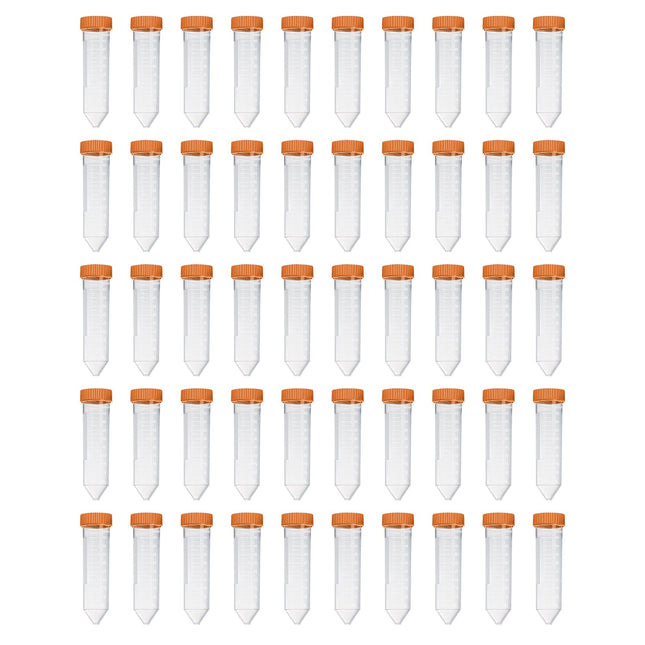 50pcs Conical Plastic Centrifuge Test Tubes 50ml | PP Material