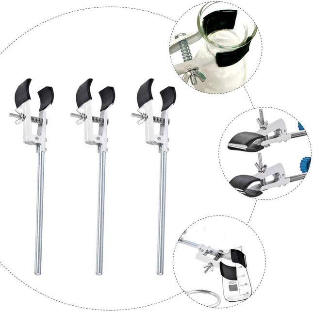 Set of 3 Lab Burette Clamp Tests Tube Clamp PVC Coated