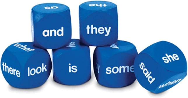 Set of 6 Sight Word Cubes Soft Foam for Children