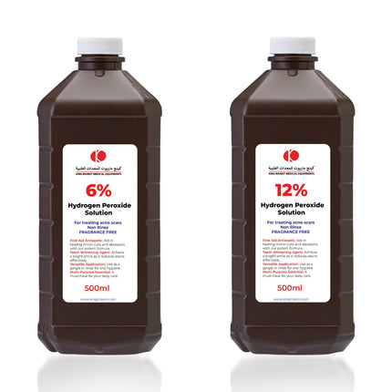 Hydrogen Peroxide Solutions: 3%, 6%, 12%, and 30% Variants | For Acne Scar Treatment, Disinfection, and Cleaning Needs