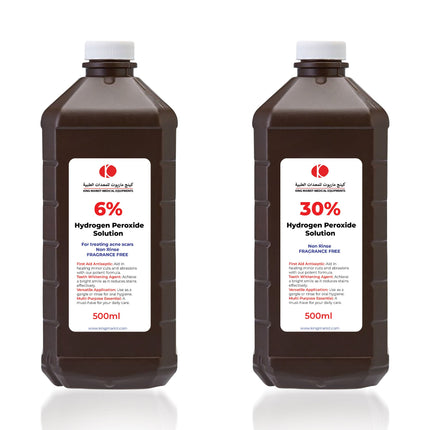 Hydrogen Peroxide Solutions: 3%, 6%, 12%, and 30% Variants | For Acne Scar Treatment, Disinfection, and Cleaning Needs