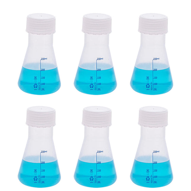 250ML Plastic Transparent Conical Flask with Screw Cap