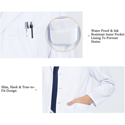 BioHub Ultra Soft Slim-Fit UniSex Professional Surgical Gown Lab Coat