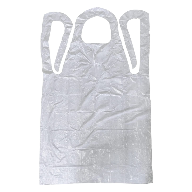 Set of 100 Economy Polyethylene Apron White