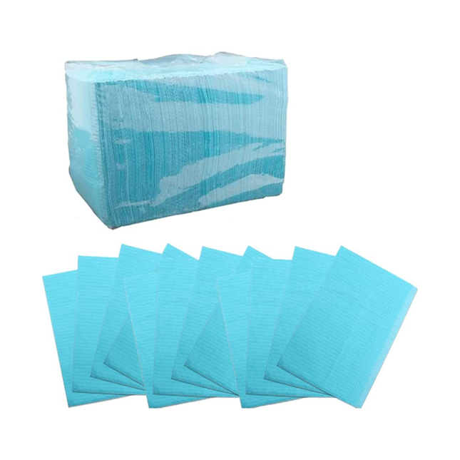 Set of 125 Blue Dental Bib 3-Ply Protection