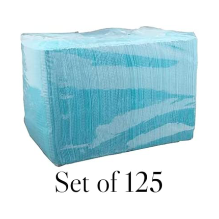 Set of 125 Blue Dental Bib 3-Ply Protection