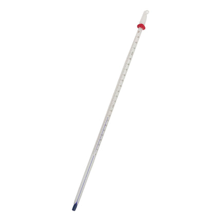 0 to 230°F Graduated White Glass Blue Spirit Thermometer + Protective Case