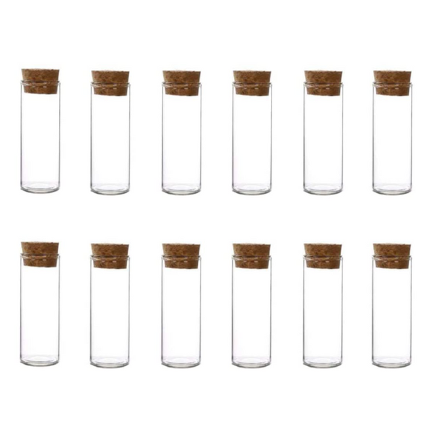 12pcs of Clear Borosilicate Glass Test Reagent Tubes