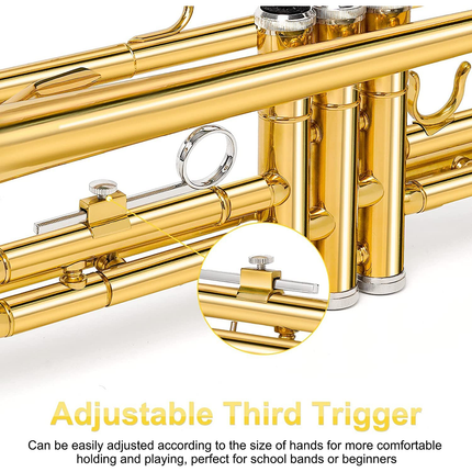 Deluxe Brass Trumpet Kit Gold Lacquer Finish with Instrument Case