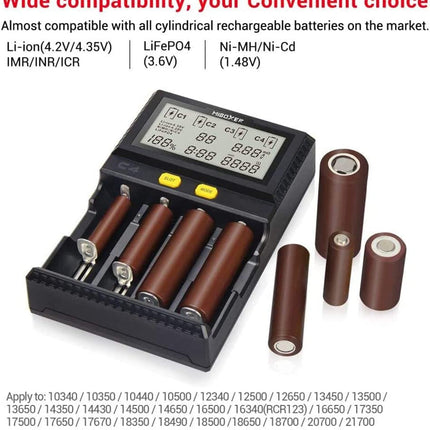 Miboxer C4 Smart LCD Battery Charger | UAE Plug Type | Smart Universal 4-Bay Charger