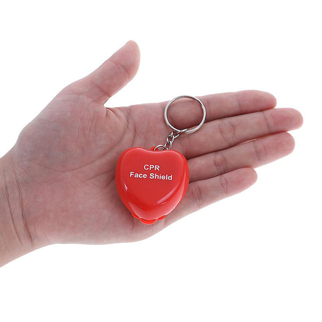 Pack of 6 Mini Protect CPR Mask Mouth Keychain Rescue in Heart Box