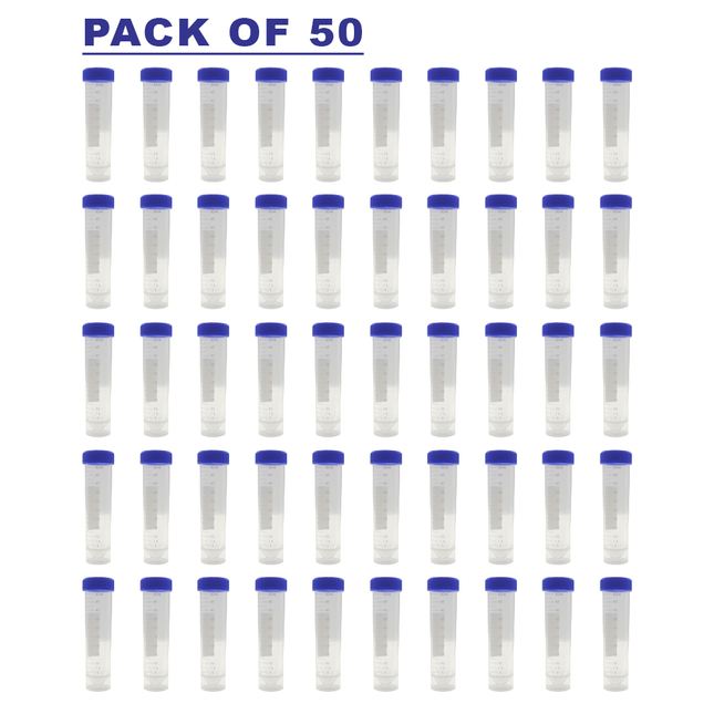 Pack of 50 Non-Sterile Centrifuge Tubes