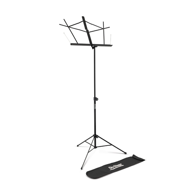 On-Stage SM7122BB Compact Folding Sheet Music Stand with Bag, Black