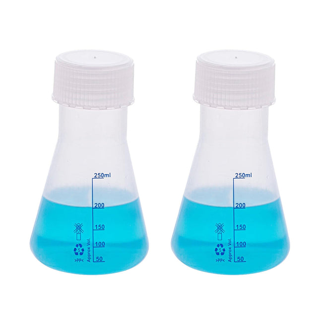 250ML Plastic Transparent Conical Flask with Screw Cap