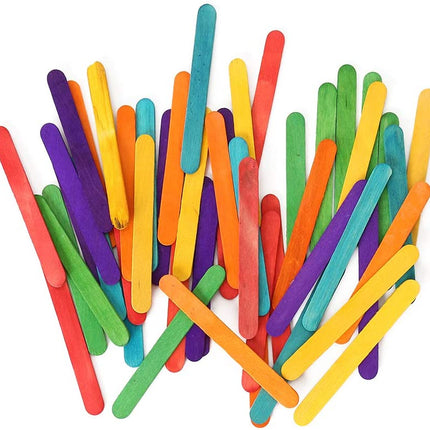 250 Pcs Colored Wooden Craft Sticks