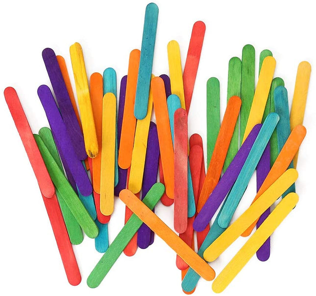 250 Pcs Colored Wooden Craft Sticks