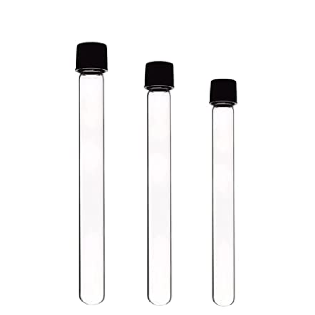 9 pcs Borosilicate Culture Tubes Glass Round Bottom Set