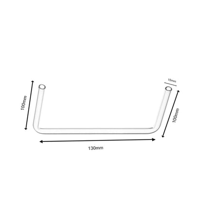 Delivery Tube Double U Bent | 100mm x 130mm x 100mm | 15mm Diameter