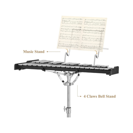 Deluxe 32 Aluminum Keynote Glockenspiel Xylophone Kit