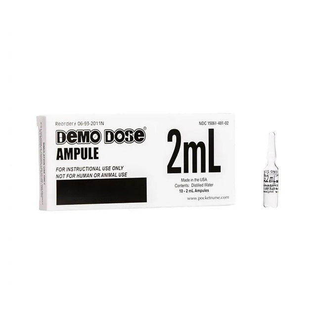 Pack of 10 | Demo Dose® Clear Ampule | 2ml