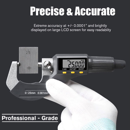 Digital Micrometer | 0-1"/0-25mm Range