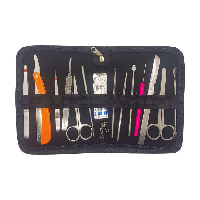 15 Pieces Advanced Medical Dissecting Kit with Scalpel Knife Handle Blades for Biology Lab Anatomy