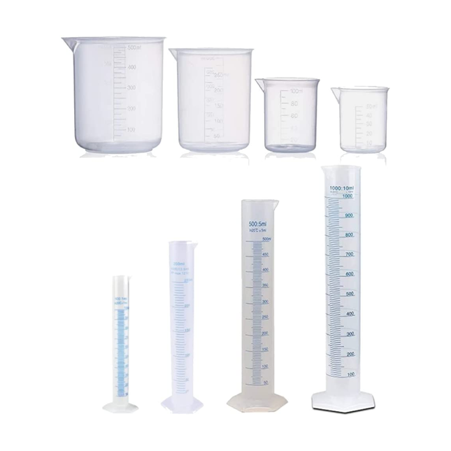 Pack of 8 Heavy Duty High Grade Graduated Plastic Beaker