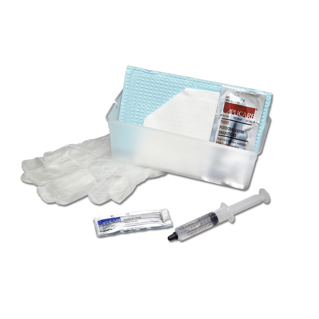 Foley Insertion Catheter Kit | 10 mL Syringe | PVP and Vinyl Gloves