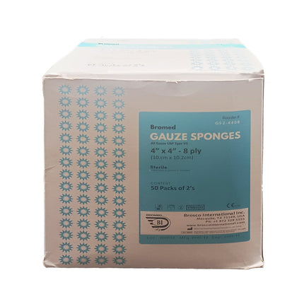 50 Packs of 2's | Premium Gauze Sponges 4" x 4" - 8 Ply